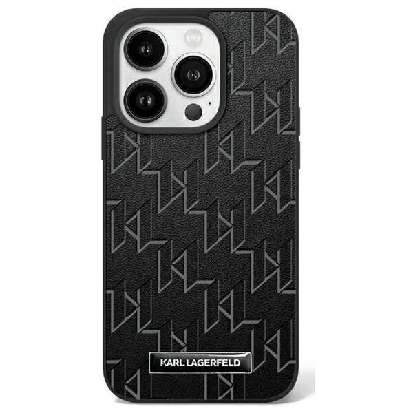Original Case IPHONE 16 Karl Lagerfeld Hardcase Hot Stamp MagSafe (KLHMP16SPKHPORPK) black 3666339318529
