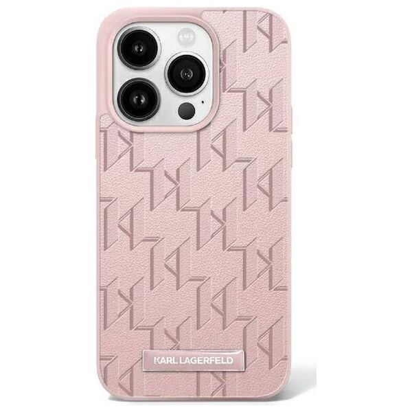 Original Case IPHONE 16 Karl Lagerfeld Hardcase Hot Stamp MagSafe (KLHMP16SPKHPORPP) pink 3666339318604