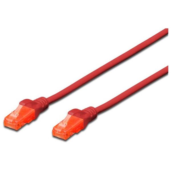 Digitus Kabel krosowy patchcord U/UTP kat. 6 czerwony 0,5m (DK-1612-005/R)