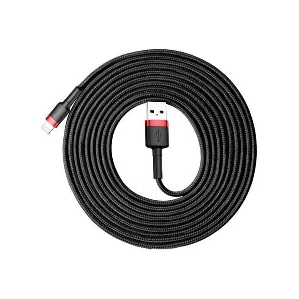 Kabel USB Baseus USB-A - Lightning 3 m Czarno-czerwony (CALKLF-R91)