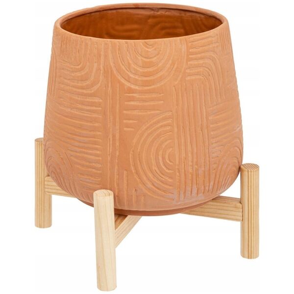 Γλάστρα Atmosphera Terracotta σε βάση από μπαμπού, Ø 20 cm 13456386 3560232733062