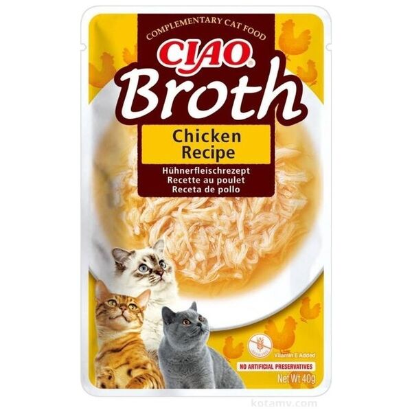 Inaba Foods INABA Ciao Broth-karma uzupełniająca dla kota o smaku kurczaka w rosole 40g