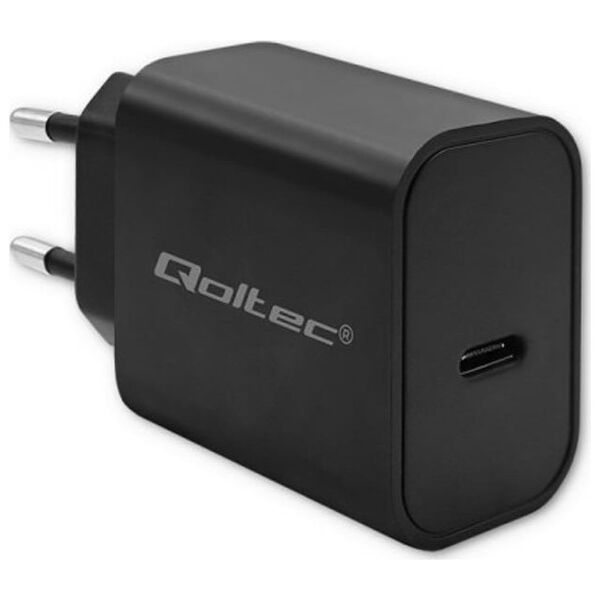 Ładowarka Qoltec Ładowarka Super Quick PD | USB-C | 20W | 5-12V | 1.67-3A | Czarna