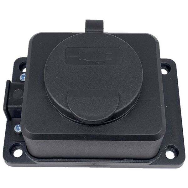 Extension socket No brand 5701, 1 way, 250V, 16A, Waterproof, Without cable, Black - 17870 έως 12 άτοκες Δόσεις