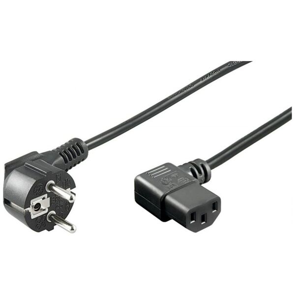 Kabel zasilający Manhattan KABEL ZASILAJĄCY IEC320 SCHUKO NA C13 10A 2M KĄTOWY