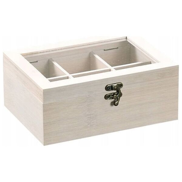 Kesper θήκη τσαγιού Bamboo με παράθυρο, 6 θήκες, 22 x 16 cm, Kesper 13430820 4000270579028