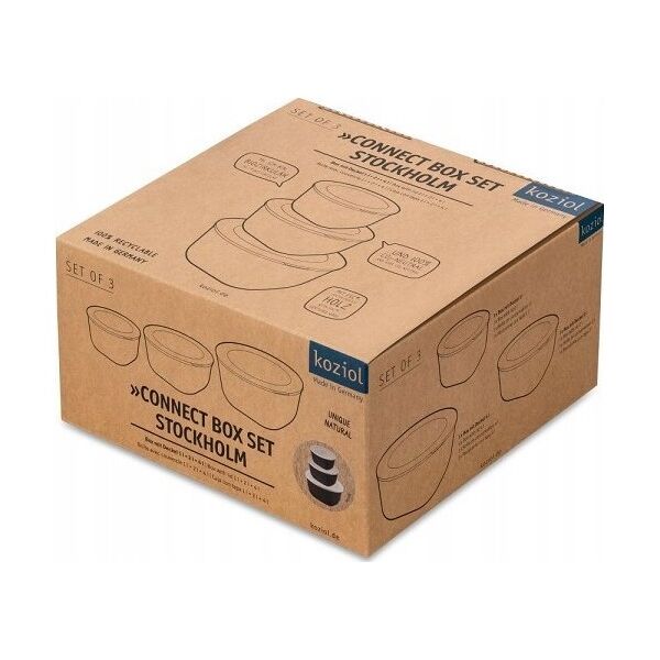 Koziol Κουτί με καπάκι 1l + 2l + 4l, ΣΕΤ CONNECT BOX STOCKHOLM, σετ 3 τεμαχίων, KOZIOL 13430886 4002942590003