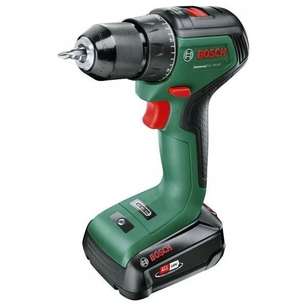 Wiertarka Bosch Bosch cordless drill/driver UniversalDrill 18V-60 (green/black, Li-ion battery 2.0Ah, case, POWER FOR ALL ALLIANCE)
