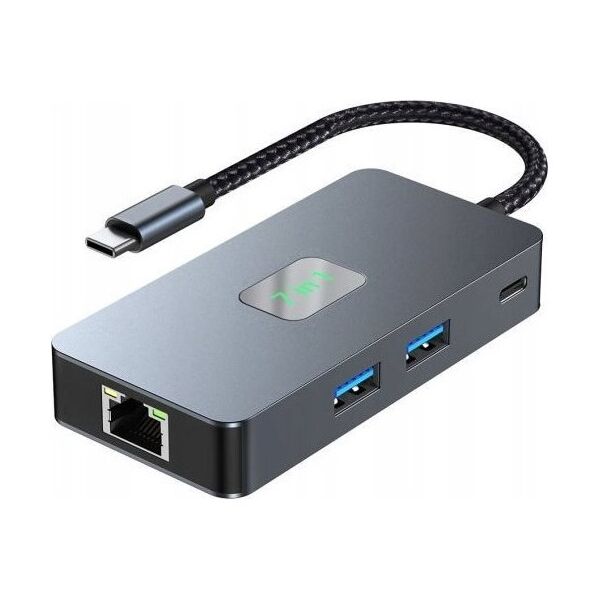 HUB USB TB Adapter USB C (7w1) HDMI USB SD/TF RJ45 PD