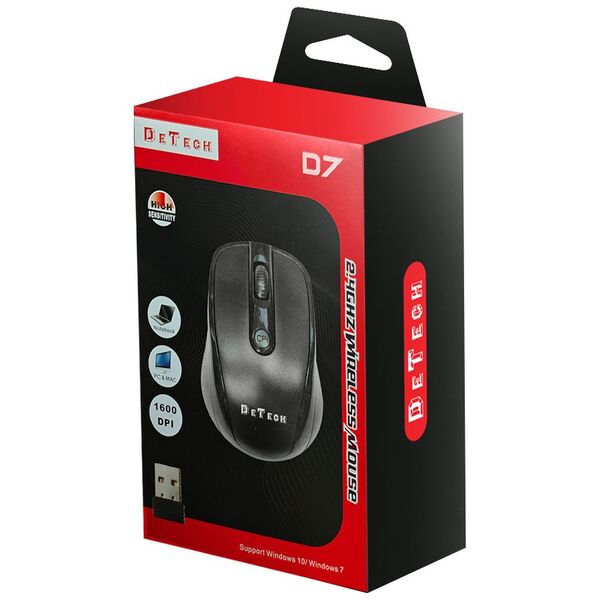 Ποντίκι DeTech D7, Wireless, USB, Different colors - 776 έως 12 άτοκες Δόσεις