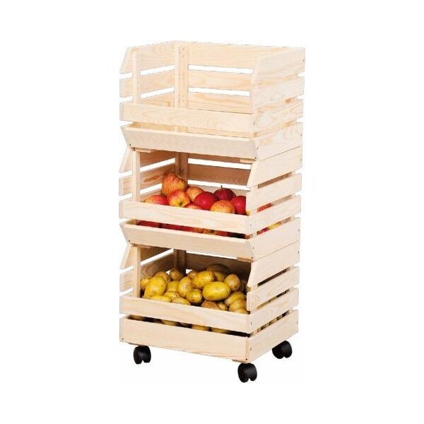 Kesper Kartoffel- & Obsthorde - 3 tlg., FSC®-zertifiziertem Kiefernholz