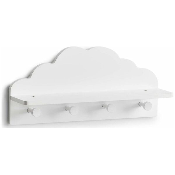 Παιδική κρεμάστρα ρούχων Zeller CLOUD με ράφι, 2σε1, λευκή, ZELLER 13429462 4003368135045