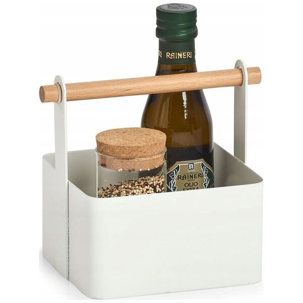 Δοχείο μπαχαρικών Zeller CADDY με χερούλι, μέγεθος S, λευκό, ZELLER 13429597 4003368273860