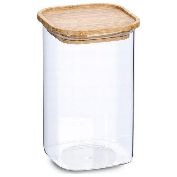 Βάζο Zeller με καπάκι από μπαμπού, 1400 ml, 11 x 11 x 17,7 cm 13458367 4003368194912