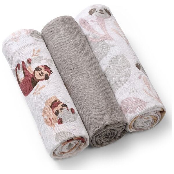 BabyOno 348/10 MUSLIN ΠΑΝΕΣ, 3 ΤΕΜ., ΓΚΡΙ 13462891 5901435415764