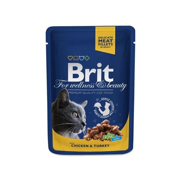 Brit Premium Cat Pouches with Chicken & Turkey 100g