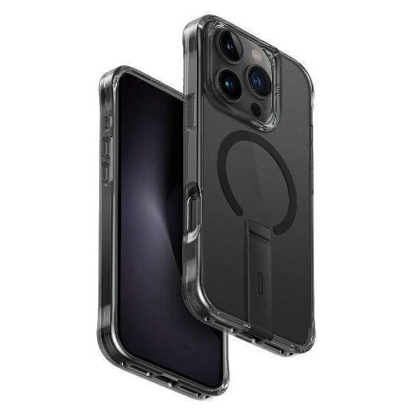 Case IPHONE 16 PRO UNIQ Eleva with Vertica Stand Carbon black 8886463690727