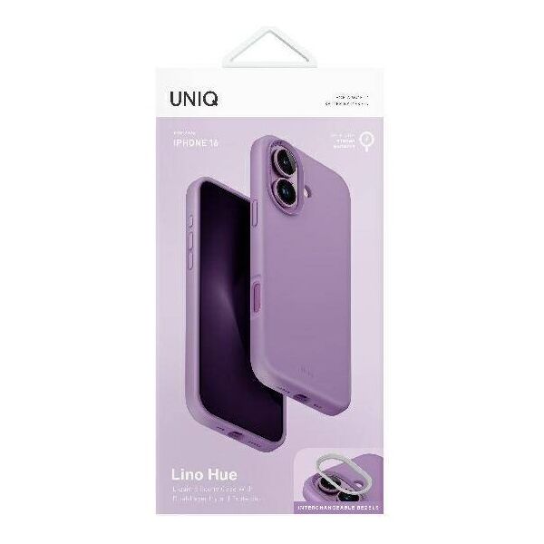 Case IPHONE 16 UNIQ Lino Hue Magclick Charging Grape pink 8886463689523