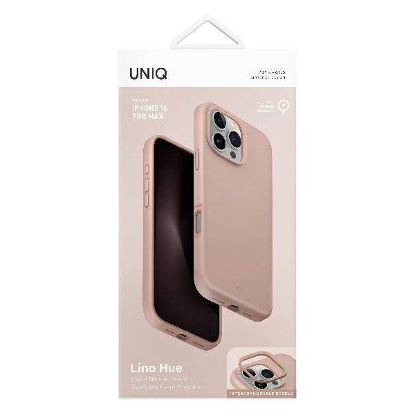 Case IPHONE 16 PRO UNIQ Lino Hue Magclick Charging Blush pink 8886463689769