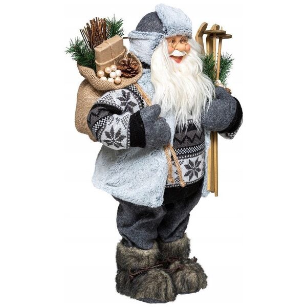 Dekoracja świąteczna Fééric Lights and Christmas Figurka Mikołaja z nartami