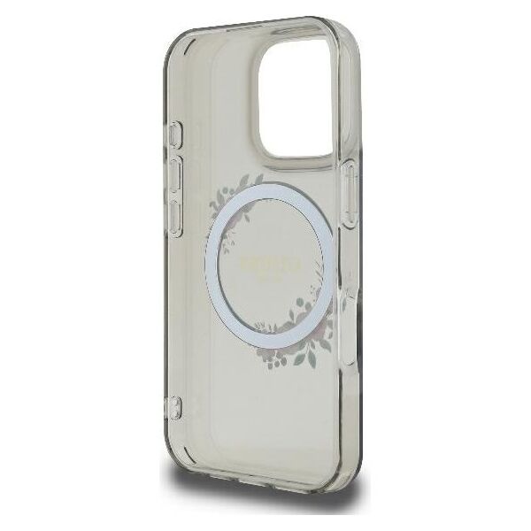 Guess case for iPhone 16 Pro 6,3&quot; GUHMP16LHFWFCK IML Flowers Wreath black MagSafe 3666339346362