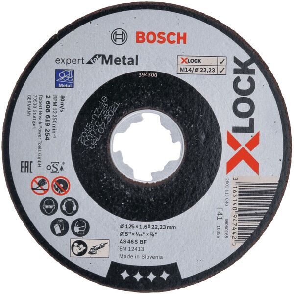 Bosch X-LOCK tarcza tnąca do metalu 125x1,6mm (2608619254)
