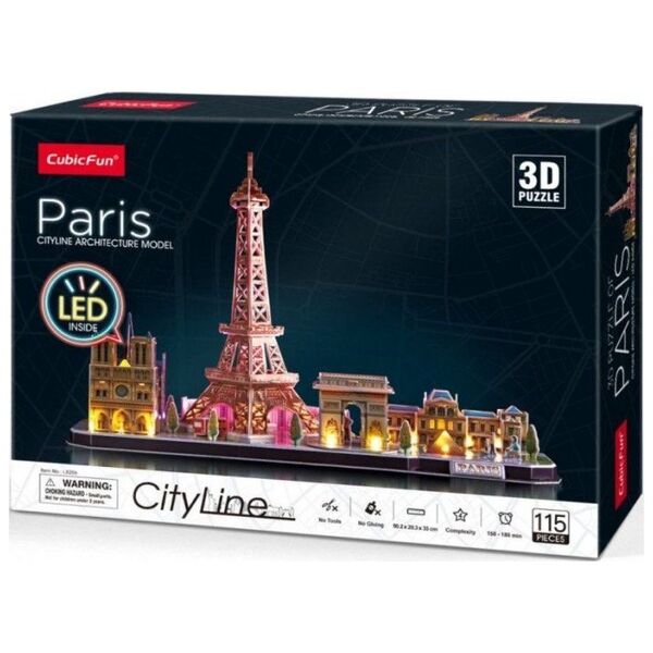 PUZZLE 3D CITY LINE LED PARYŻ - L525H