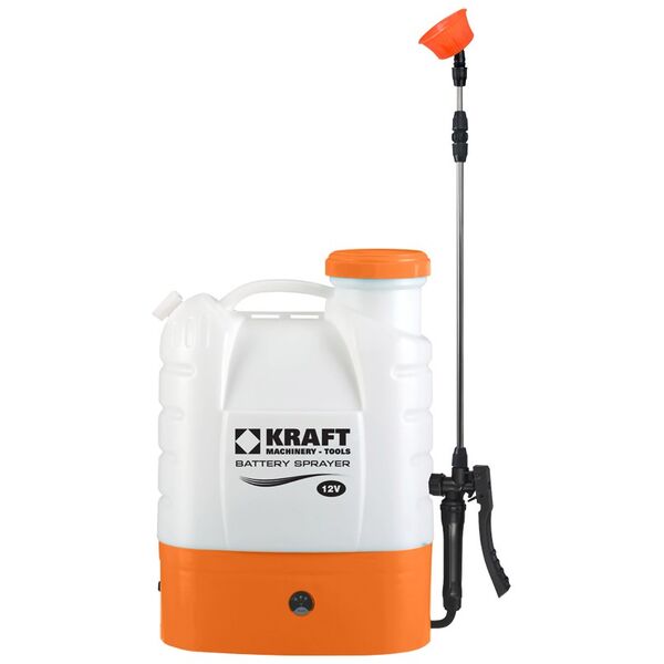 KRAFT ΨΕΚΑΣΤΗΡΑΣ ΠΛΑΤΗΣ 16LT,  12V/8AH ΡΥΘΜΙΖΟΜΕΝΗΣ ΠΙΕΣΗΣ 621226 έως 12 άτοκες δόσεις