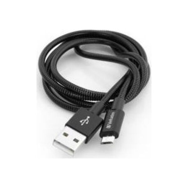 Kabel USB Verbatim USB-A - microUSB 1 m Czarny (48863)