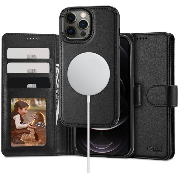 Tech-Protect Etui IPHONE 12 / 12 PRO Tech-Protect Wallet MagSafe czarne