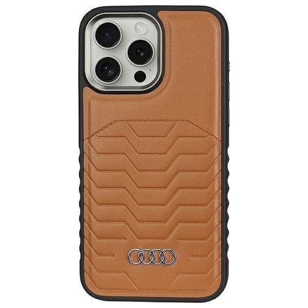 Audi Audi Synthetic Leather MagSafe iPhone 15 Pro Max 6.7" brązowy/brown hardcase AU-TPUPCMIP15PM-GT/D3-BN