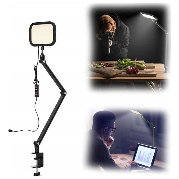 Lampa studyjna Apexel Lampa Oświetleniowa Led Biurkowa Stołowa + Imadło Do Vlog Video Live Foto / Apl-fl25