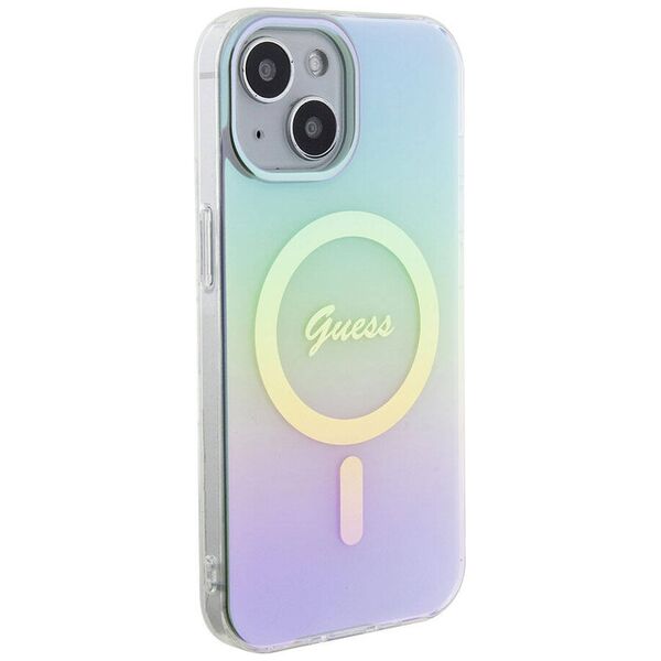 Guess Case for iPhone 15 / iPhone 14 / iPhone 13 - Guess IML Iridescent MagSafe (GUHMP15SHITSQ) - Turquoise 3666339154929 έως 12 άτοκες Δόσεις