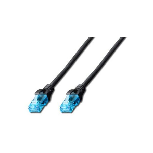 Digitus Patch cord U/UTP kat.5e PVC 0,5m czarny (DK-1512-005/BL)