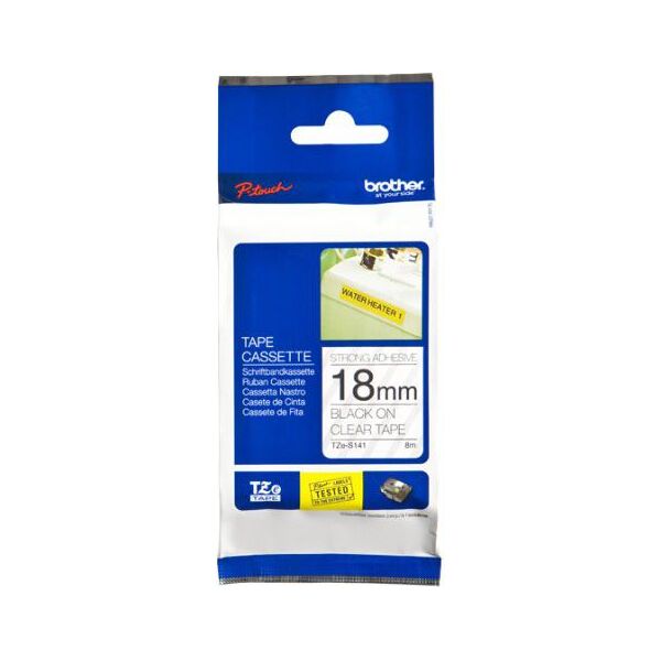 Brother Tapes TZeS141 18mm clear black (TZES141)