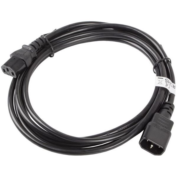 Kabel zasilający Lanberg IEC 320 C13 - C14, 3m, czarny (CA-C13E-11CC-0030-BK)