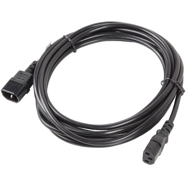 Kabel zasilający Lanberg IEC 320 C13 - C14, 5m czarny (CA-C13E-11CC-0050-BK)