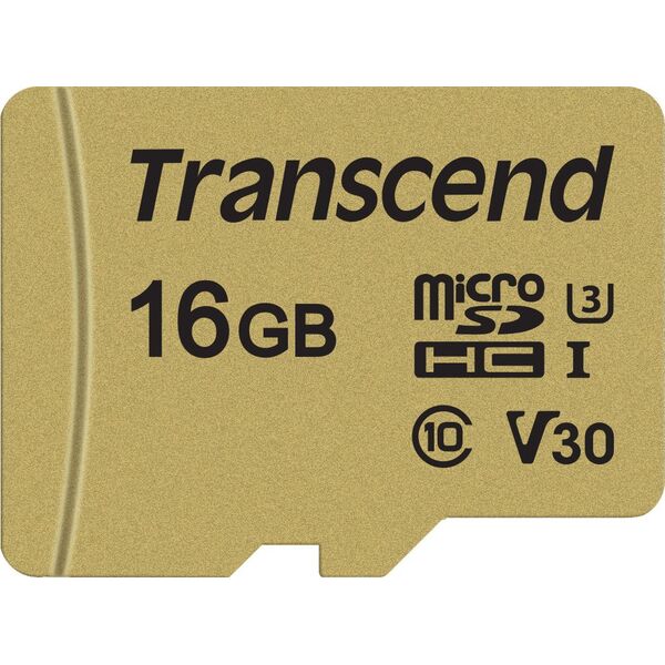Karta Transcend 500S MicroSDHC 16 GB Class 10 UHS-I/U3 V30 (TS16GUSD500S)
