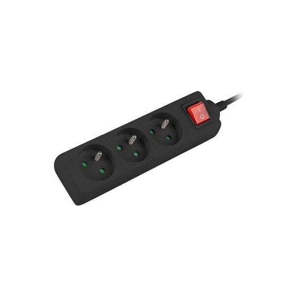 Listwa zasilająca Lanberg 3 gniazd 1.5 m czarna (PS1-03E-0150-BK)