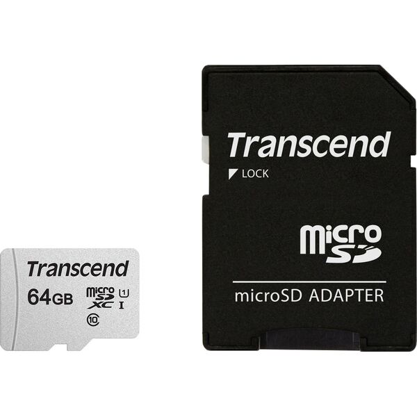 Karta Transcend 300S MicroSDXC 64 GB Class 10 UHS-I/U1  (TS64GUSD300S-A)