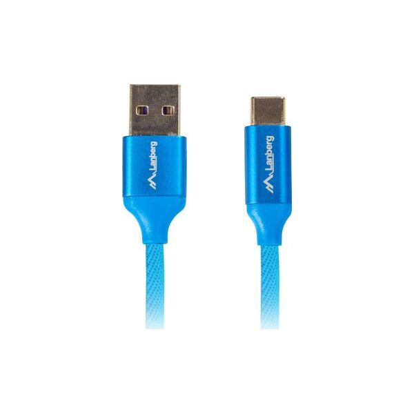 Kabel USB Lanberg USB-A - USB-C 1 m Niebieski (CA-USBO-22CU-0010-BL)