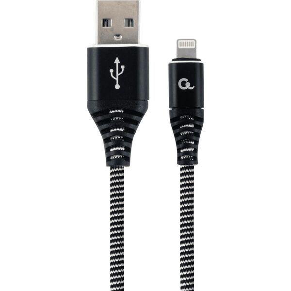 Kabel USB Gembird USB-A - Lightning 2 m Czarny (CC-USB2B-AMLM-2M-BW)