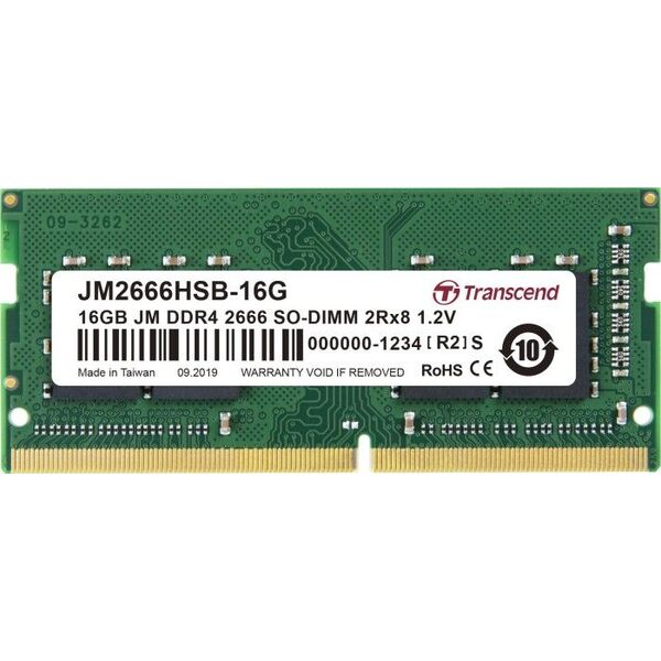 Pamięć do laptopa Transcend JetRam, SODIMM, DDR4, 16 GB, 2666 MHz, CL19 (JM2666HSB-16G)
