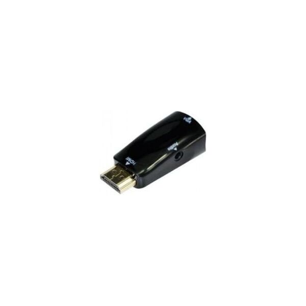 Adapter AV Gembird HDMI - D-Sub (VGA) + Jack 3.5mm czarny (A-HDMI-VGA-02)