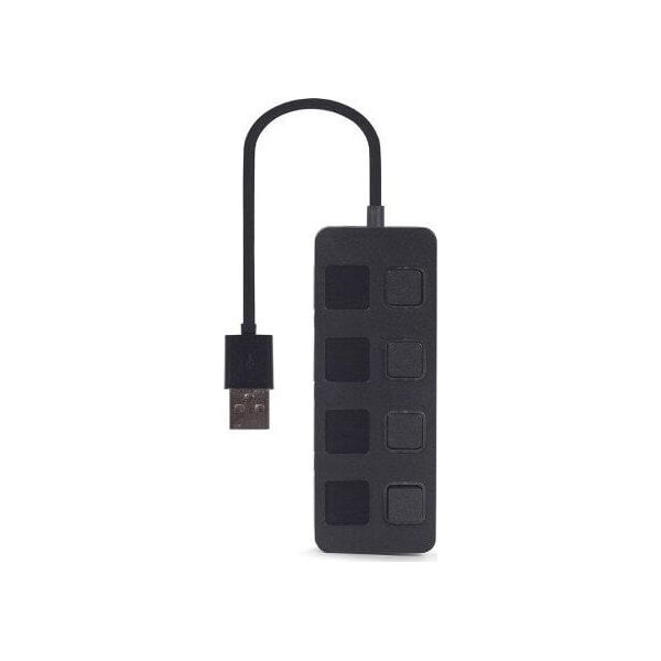 HUB USB Gembird GEMBIRD HUB USB 2.0 4 PORTOWY Z PRZEŁĄCZNIKAMI, CZARNY