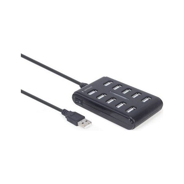 HUB USB Gembird GEMBIRD HUB USB 2.0 10-PORTOWY, CZARNY
