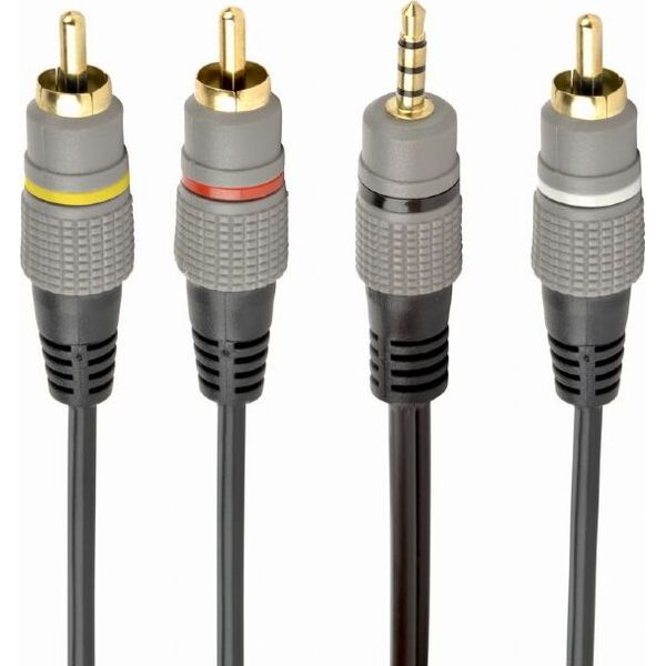 Kabel Gembird Jack 3.5mm - RCA (Cinch) x3 1.5m szary (CCAP-4P3R-1.5M)
