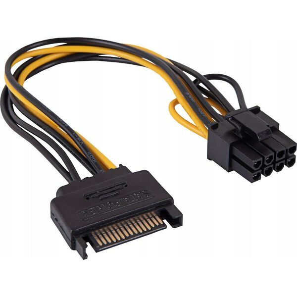 Kabel zasilający Akyga Adapter z kablem Akyga AK-CA-80 PCI-E 6+2pin (m) / SATA (m) 15cm
