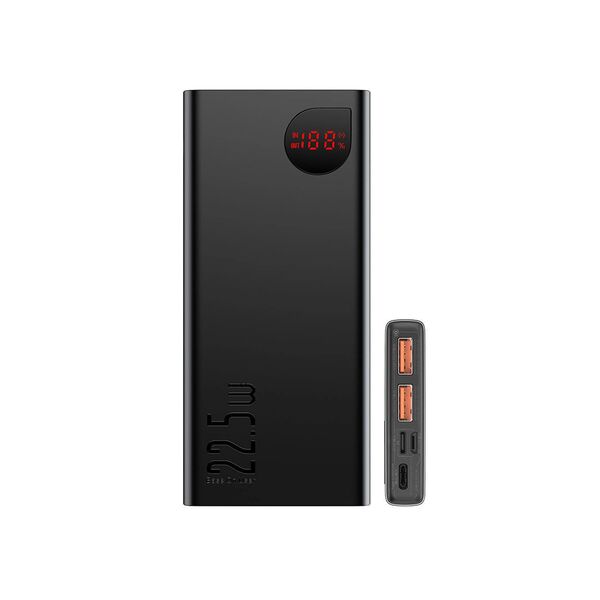 Baseus Adaman Overseas Edition 2021 Power Bank 10000mAh 22.5W με 2 Θύρες USB-A και Θύρα USB-C Power Delivery / Quick Charge 3.0 Μαύρο (PPAD070001) (BASPPAD070001) έως 12 άτοκες Δόσεις