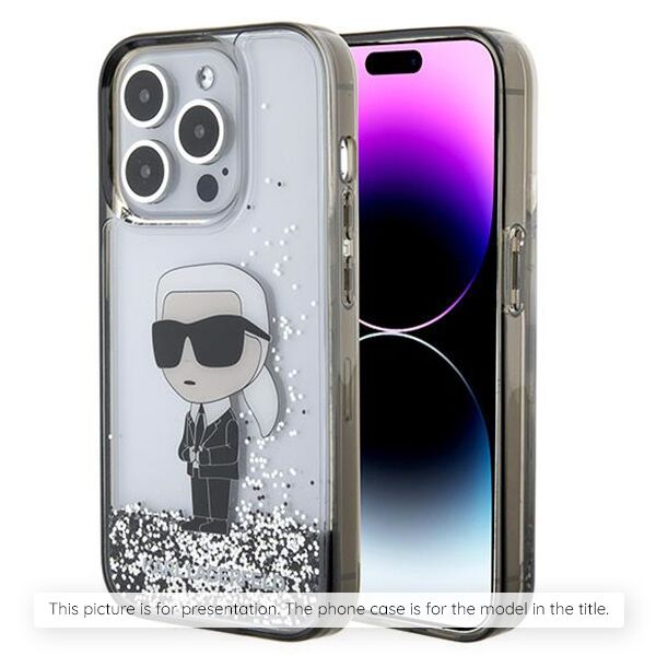 Karl Lagerfeld Case for iPhone 15 Pro Max - Karl Lagerfeld Hardcase Glitter - Liquid Ikonik 3666339164102 έως 12 άτοκες Δόσεις